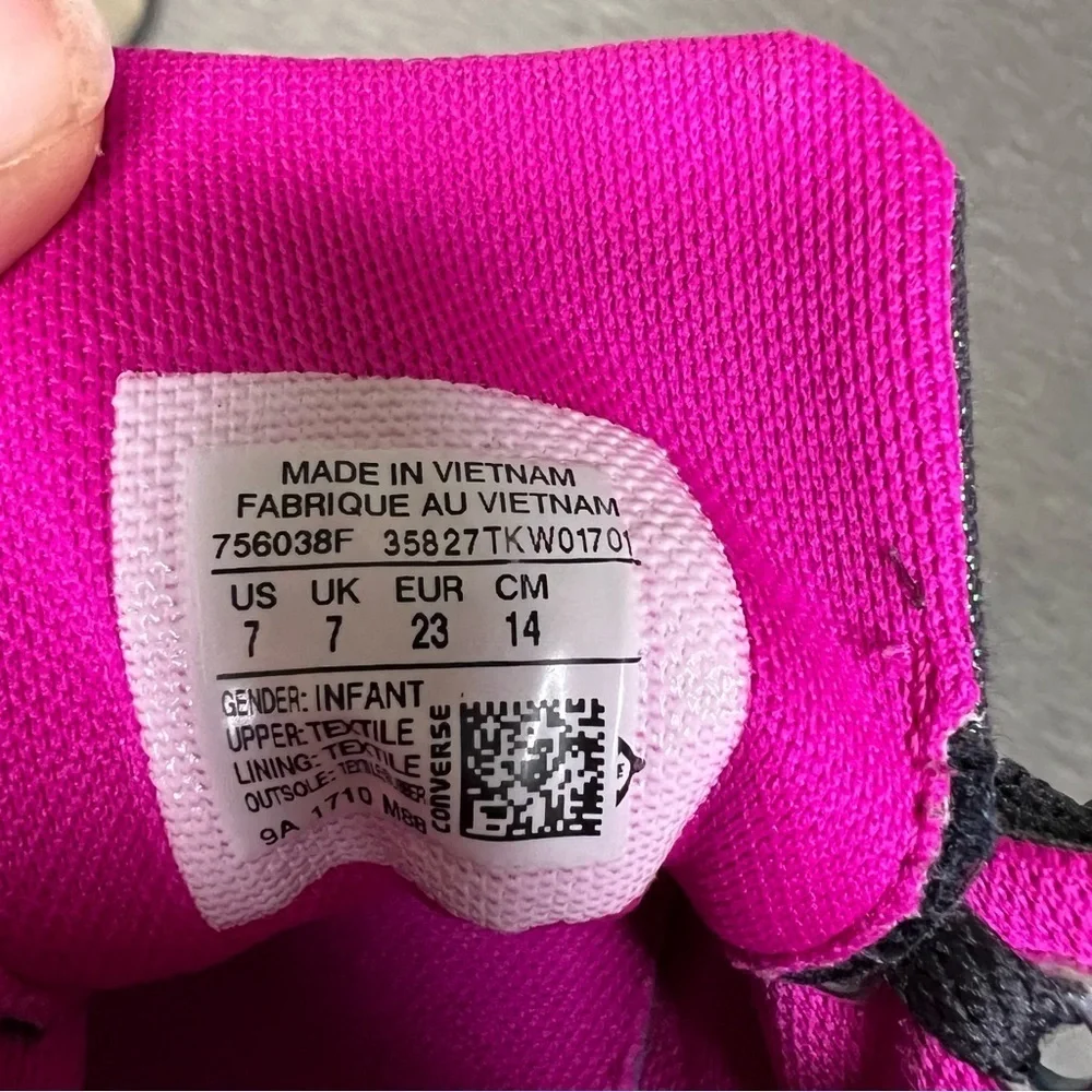 Converse Black and Pink High-Top Sneakers with Canvas Upper